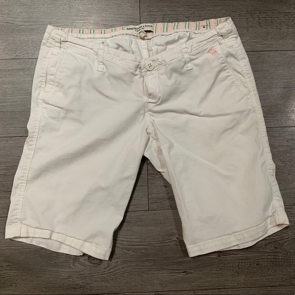 Abercrombie & Fitch White Bermuda Shorts